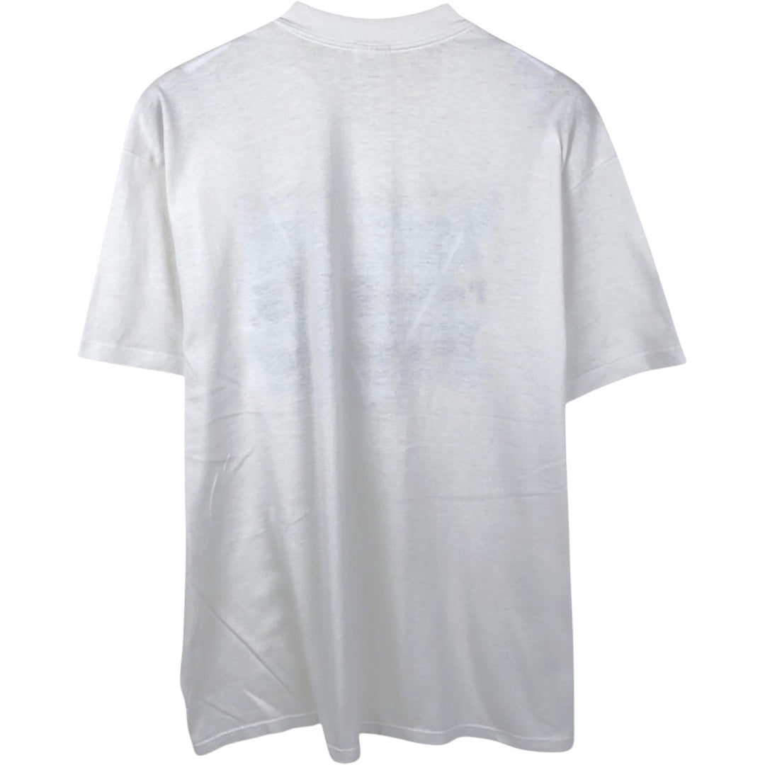 80s-90'S Stedman Super 50 Message Print T-Shirt, Made in USA, Men's XL equivalent, Vintage polyester white type Vintage Second Hand