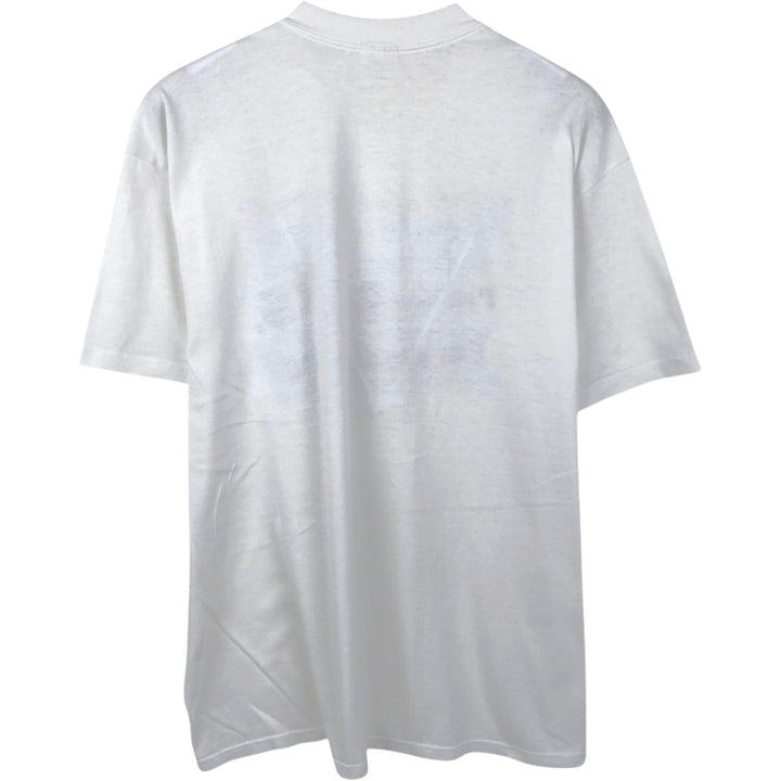 80s-90'S Stedman Super 50 Message Print T-Shirt, Made in USA, Men's XL equivalent, Vintage polyester white type Vintage Second Hand