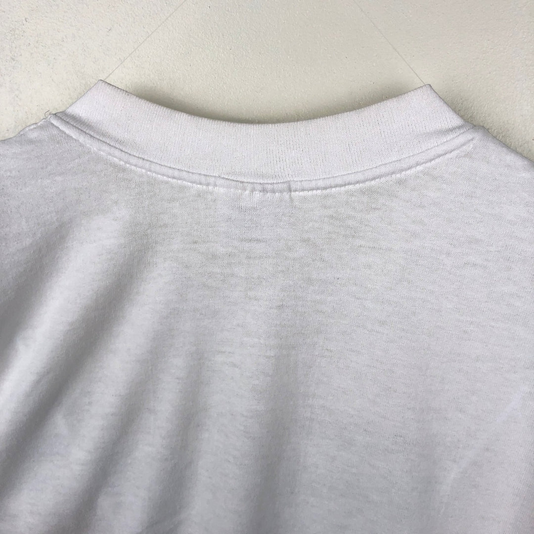 80s-90'S Stedman Super 50 Message Print T-Shirt, Made in USA, Men's XL equivalent, Vintage polyester white type Vintage Second Hand