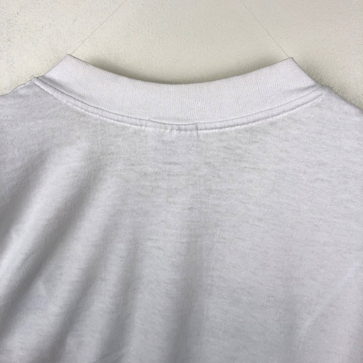 80s-90'S Stedman Super 50 Message Print T-Shirt, Made in USA, Men's XL equivalent, Vintage polyester white type Vintage Second Hand