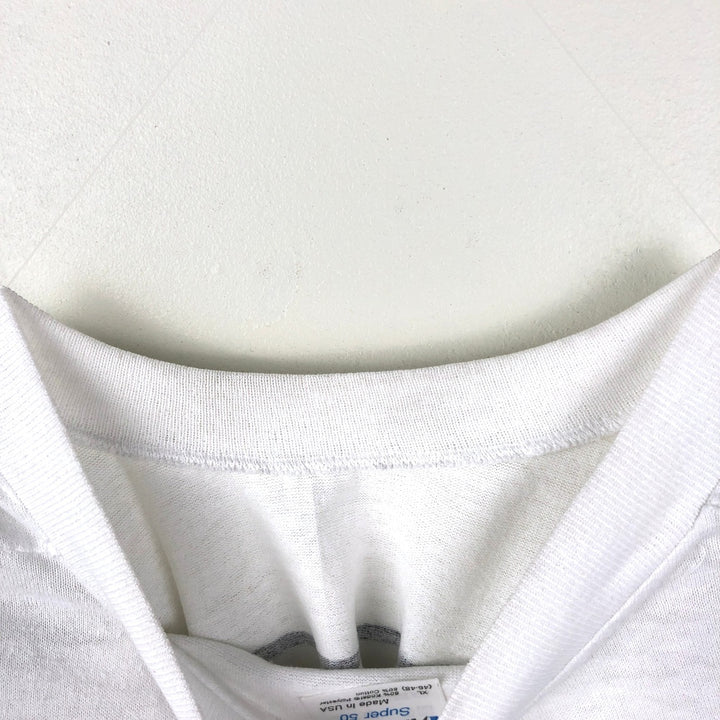 80s-90'S Stedman Super 50 Message Print T-Shirt, Made in USA, Men's XL equivalent, Vintage polyester white type Vintage Second Hand