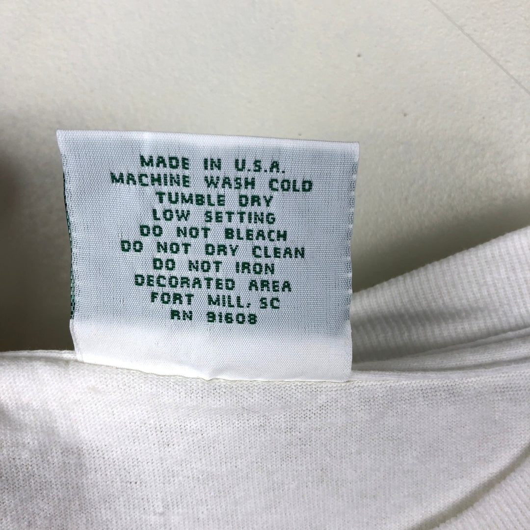 90'S PITCH-IN Art T-Shirt, Made in USA, Men's XL equivalent, Vintage Recycled Cotton white type Vintage Second Hand
