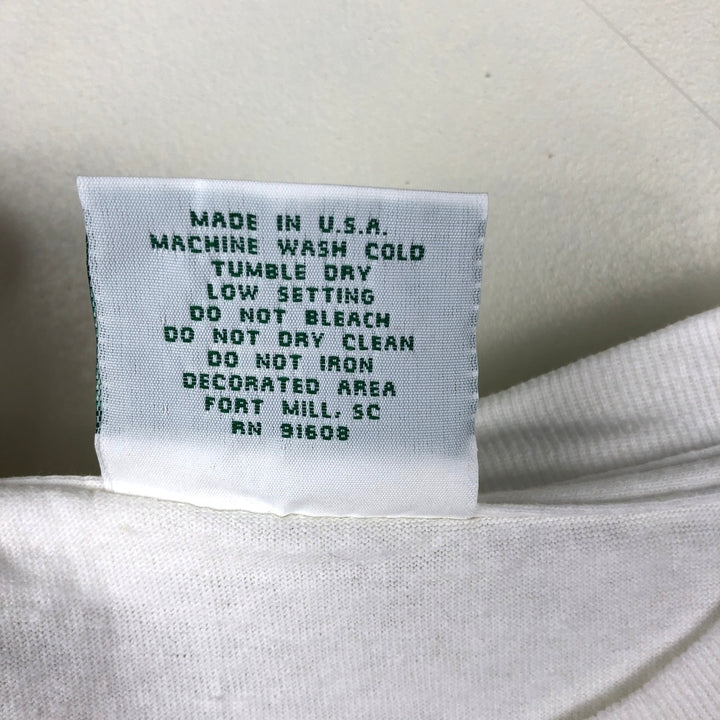 90'S PITCH-IN Art T-Shirt, Made in USA, Men's XL equivalent, Vintage Recycled Cotton white type Vintage Second Hand
