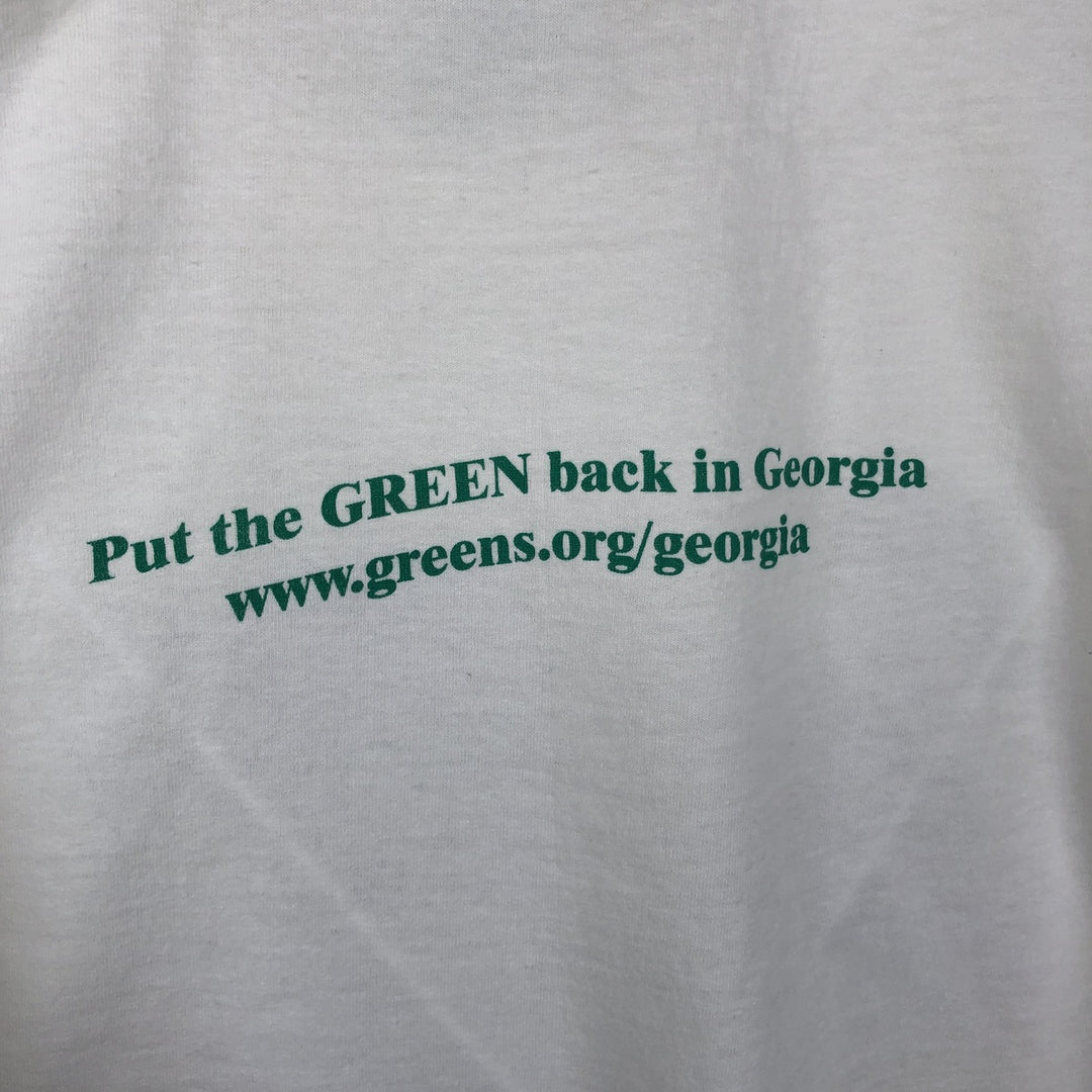 90'S PITCH-IN Art T-Shirt, Made in USA, Men's XL equivalent, Vintage Recycled Cotton white type Vintage Second Hand