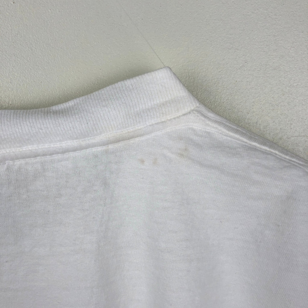 90'S PITCH-IN Art T-Shirt, Made in USA, Men's XL equivalent, Vintage Recycled Cotton white type Vintage Second Hand