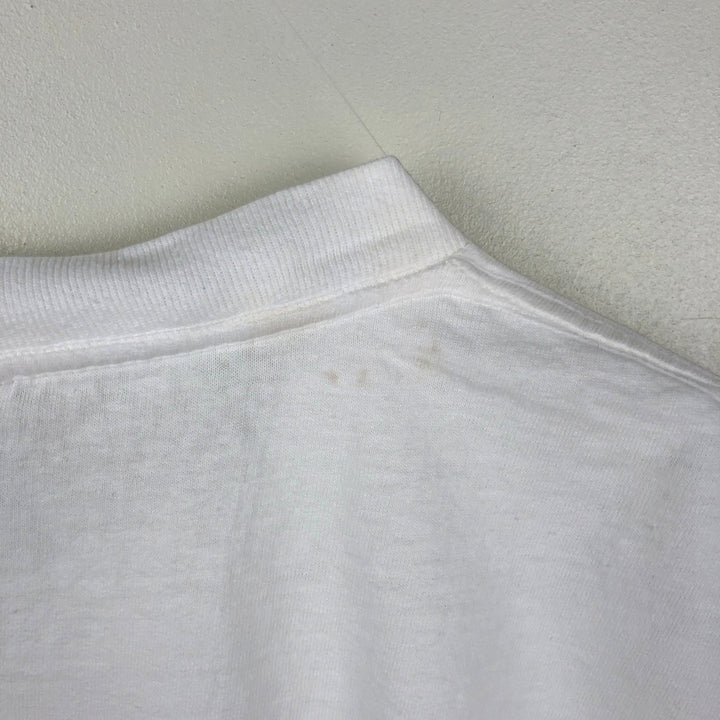 90'S PITCH-IN Art T-Shirt, Made in USA, Men's XL equivalent, Vintage Recycled Cotton white type Vintage Second Hand