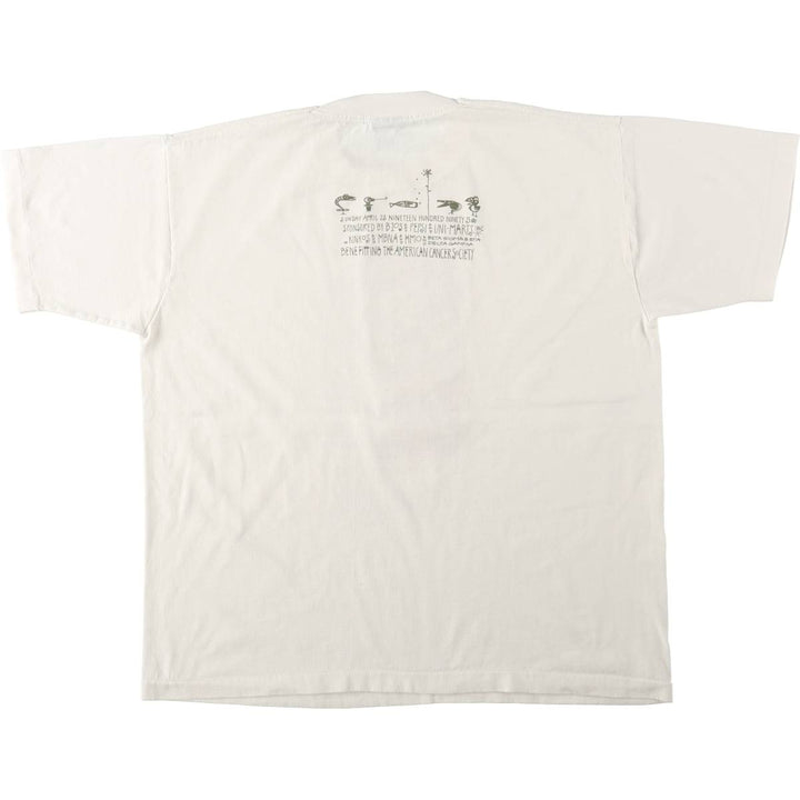 90'S Fruit of the Loom Art T-Shirt, Made in USA, Men's XL equivalent, Vintage cotton white type Vintage Second Hand