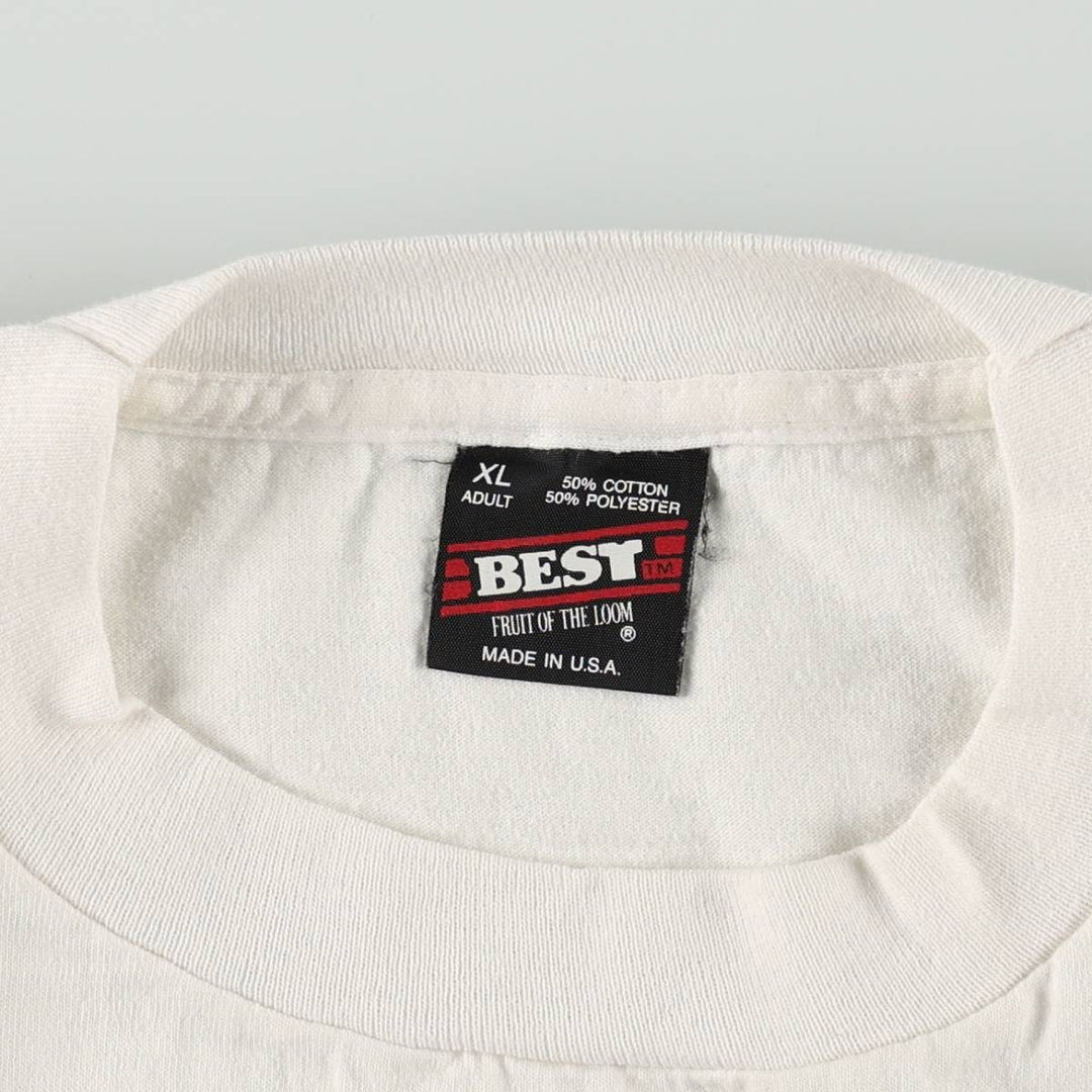 90'S Fruit of the Loom Art T-Shirt, Made in USA, Men's XL equivalent, Vintage cotton white type Vintage Second Hand