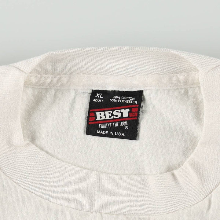 90'S Fruit of the Loom Art T-Shirt, Made in USA, Men's XL equivalent, Vintage cotton white type Vintage Second Hand