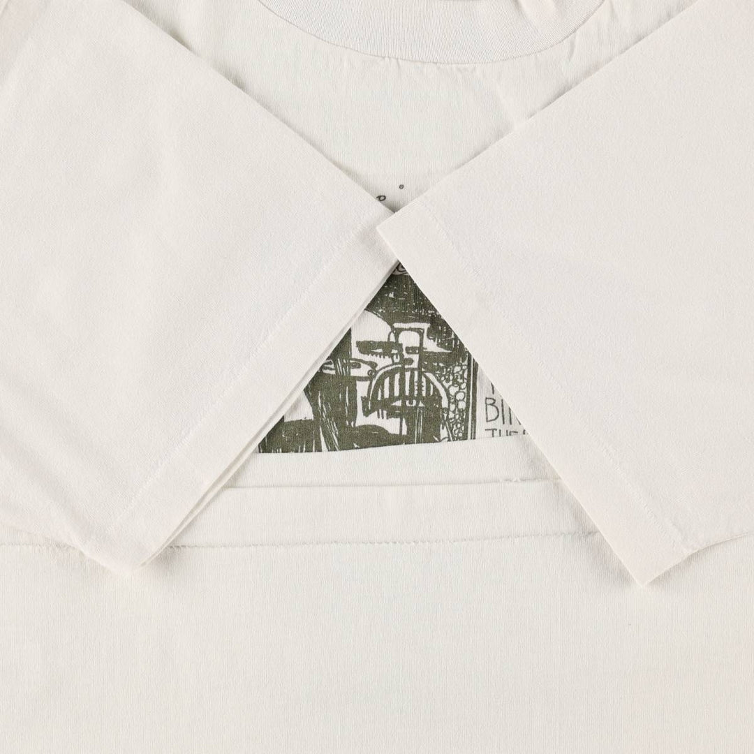 90'S Fruit of the Loom Art T-Shirt, Made in USA, Men's XL equivalent, Vintage cotton white type Vintage Second Hand