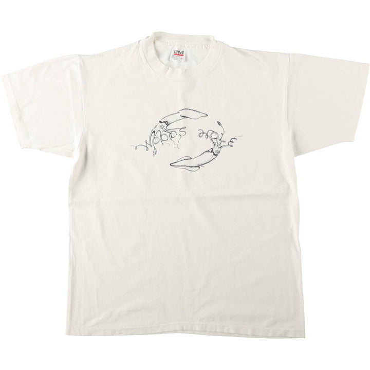 90'S Anvil Art T-shirt Made in USA Men's L size Vintage cotton white type Vintage Second Hand