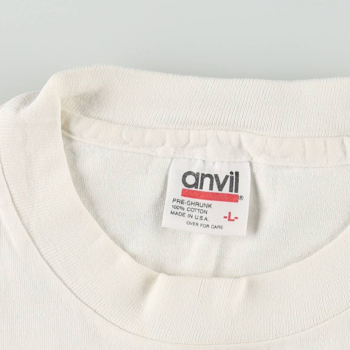 90'S Anvil Art T-shirt Made in USA Men's L size Vintage cotton white type Vintage Second Hand