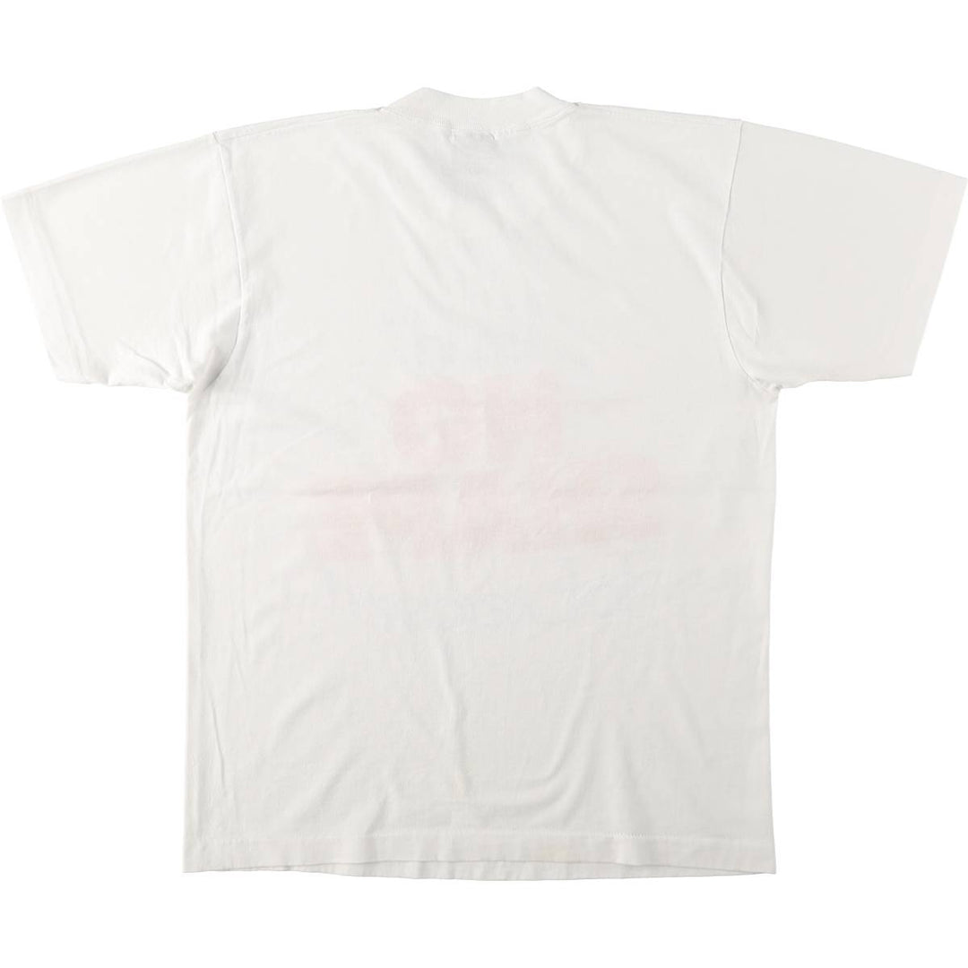 90'S SCREEN STARS Message Print T-Shirt Made in USA Men's L Size Vintage cotton white type Vintage Second Hand