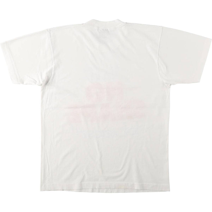 90'S SCREEN STARS Message Print T-Shirt Made in USA Men's L Size Vintage cotton white type Vintage Second Hand