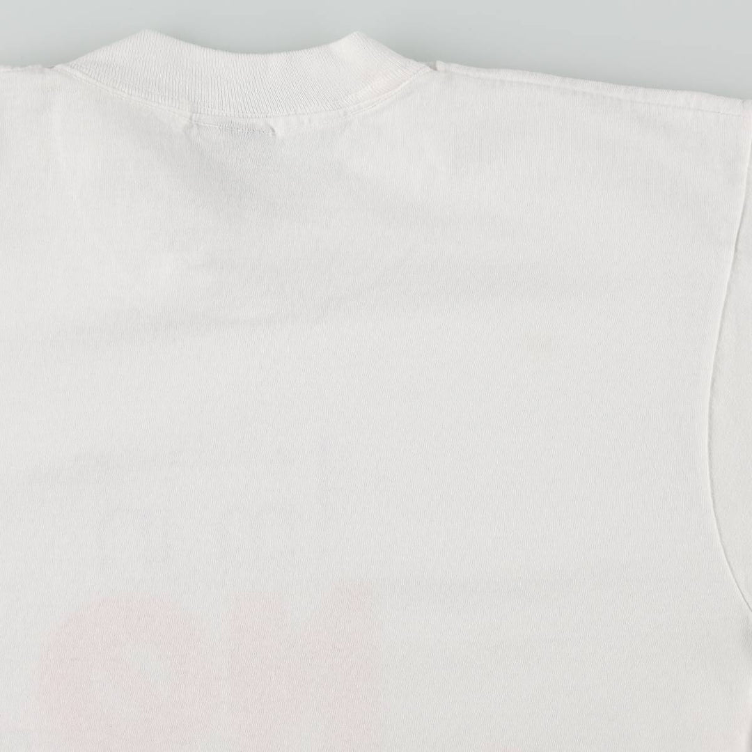 90'S SCREEN STARS Message Print T-Shirt Made in USA Men's L Size Vintage cotton white type Vintage Second Hand