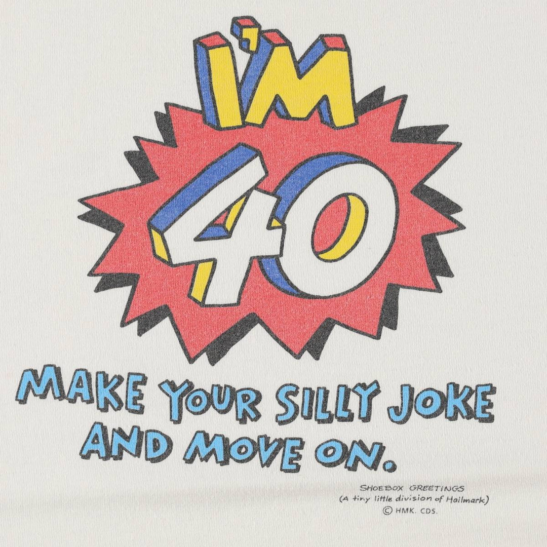 80s-90'S Jerzees Message Print T-Shirt, Made in USA, Men's XL (approx.), Vintage cotton white type Vintage Second Hand