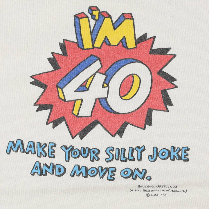 80s-90'S Jerzees Message Print T-Shirt, Made in USA, Men's XL (approx.), Vintage cotton white type Vintage Second Hand