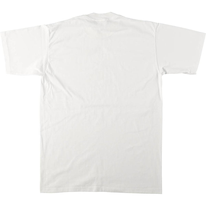 90'S Center Star Message Print T-Shirt, Made in USA, Men's XL (approx.), Vintage polyester white type Vintage Second Hand