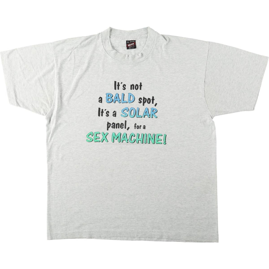 90'S Fruit of the Loom Message Print T-Shirt Made in USA Men's XL Vintage cotton gray type Vintage Second Hand