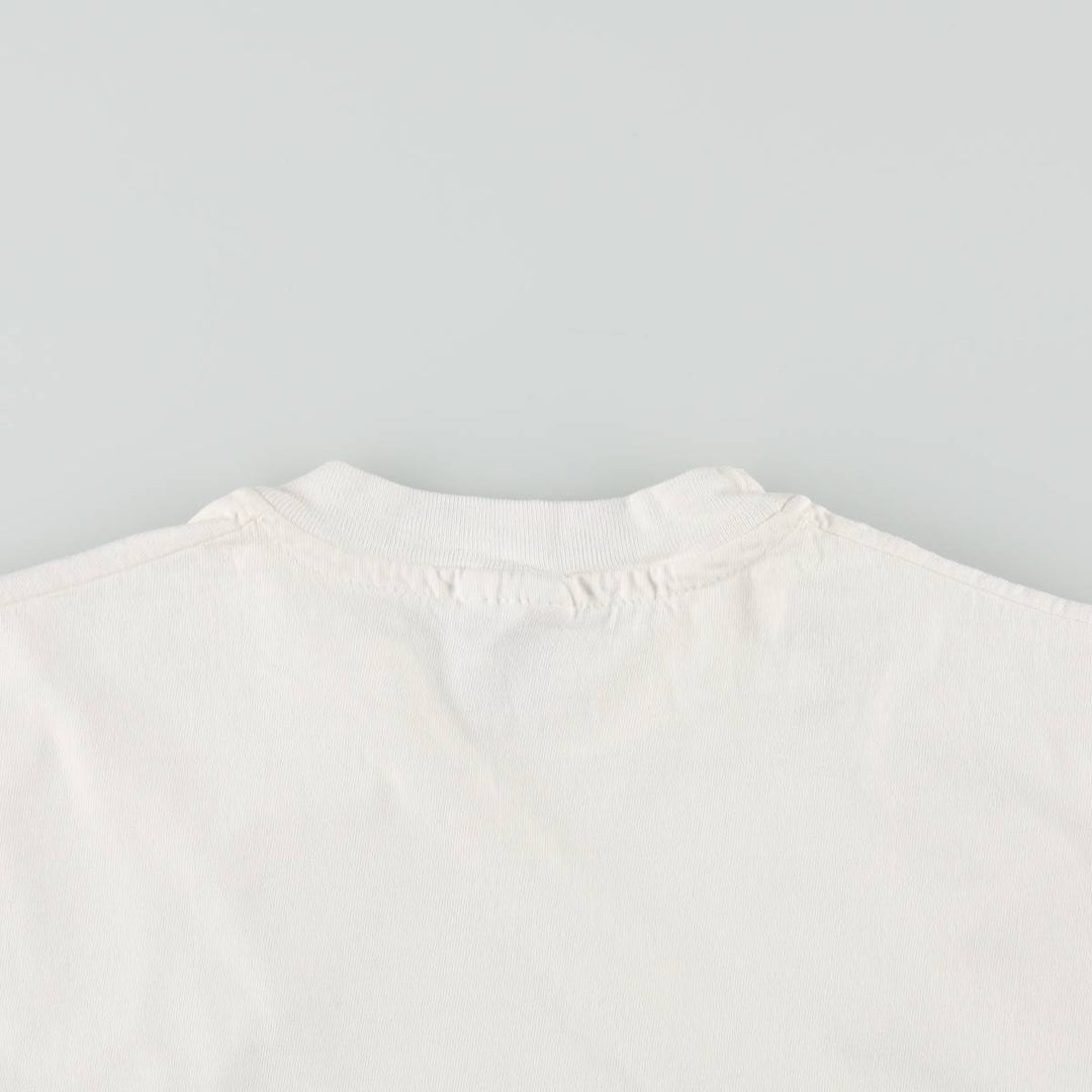 90'S Hanes BEEFY-T Message Print T-Shirt Made in USA Men's XL Vintage cotton white type Vintage Second Hand