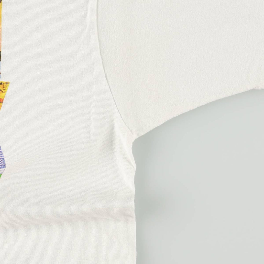 90'S Fruit of the Loom Art T-Shirt, Made in USA, Men's Size L (approx.), Vintage cotton white type Vintage Second Hand