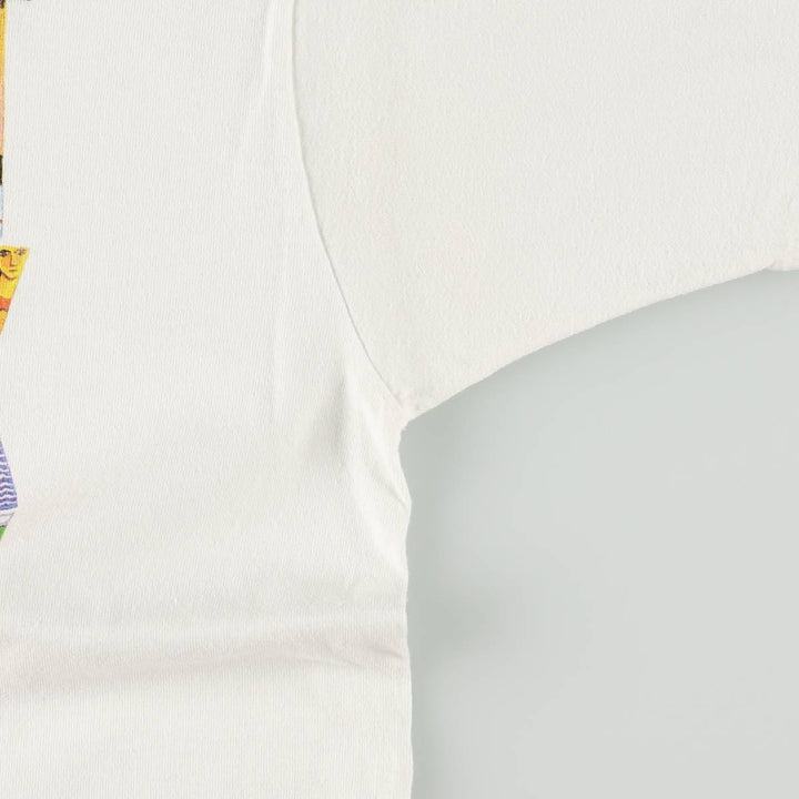 90'S Fruit of the Loom Art T-Shirt, Made in USA, Men's Size L (approx.), Vintage cotton white type Vintage Second Hand