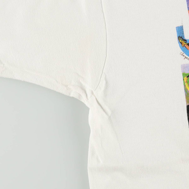 90'S Fruit of the Loom Art T-Shirt, Made in USA, Men's Size L (approx.), Vintage cotton white type Vintage Second Hand