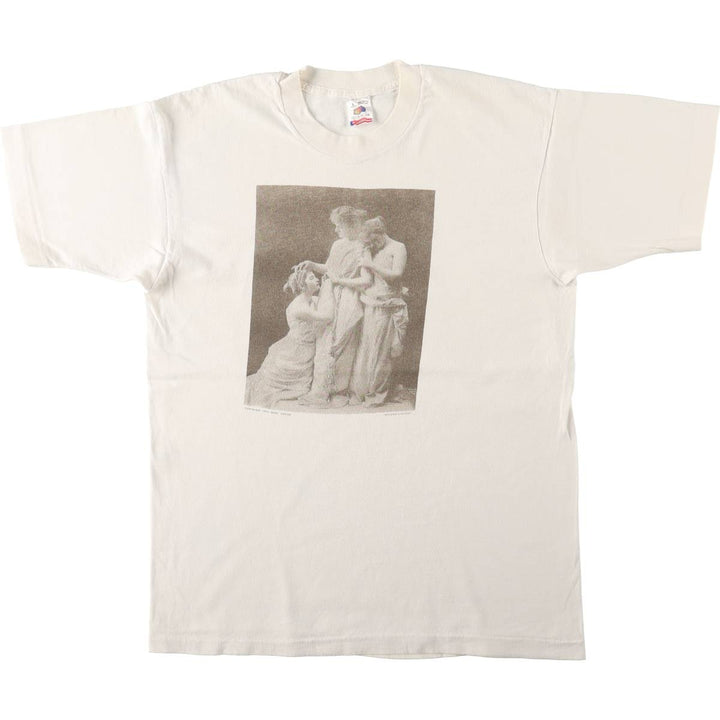 90'S Fruit of the Loom Ben Foster "Reconciliation" Art T-Shirt, Made in USA, Men's Size L (Equivalent), Vintage cotton white type Vintage Second Hand
