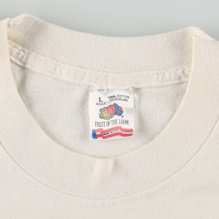 90'S Fruit of the Loom Ben Foster "Reconciliation" Art T-Shirt, Made in USA, Men's Size L (Equivalent), Vintage cotton white type Vintage Second Hand