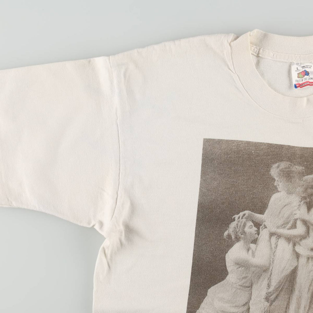 90'S Fruit of the Loom Ben Foster "Reconciliation" Art T-Shirt, Made in USA, Men's Size L (Equivalent), Vintage cotton white type Vintage Second Hand