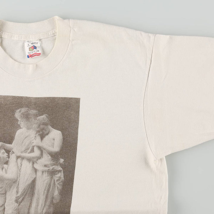 90'S Fruit of the Loom Ben Foster "Reconciliation" Art T-Shirt, Made in USA, Men's Size L (Equivalent), Vintage cotton white type Vintage Second Hand