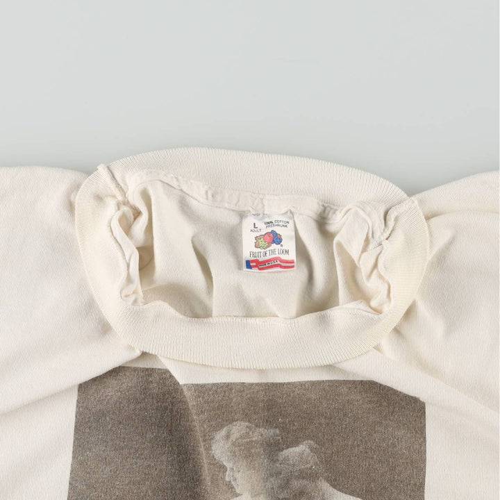 90'S Fruit of the Loom Ben Foster "Reconciliation" Art T-Shirt, Made in USA, Men's Size L (Equivalent), Vintage cotton white type Vintage Second Hand