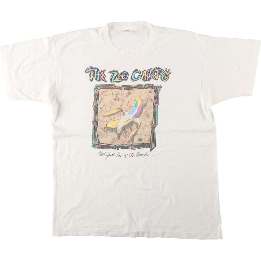90'S Fruit of the Loom Art T-Shirt, Made in USA, Men's XL equivalent, Vintage cotton white type Vintage Second Hand