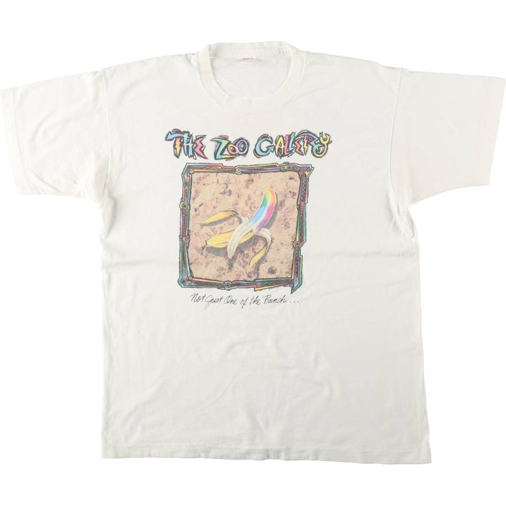 90'S Fruit of the Loom Art T-Shirt, Made in USA, Men's XL equivalent, Vintage cotton white type Vintage Second Hand