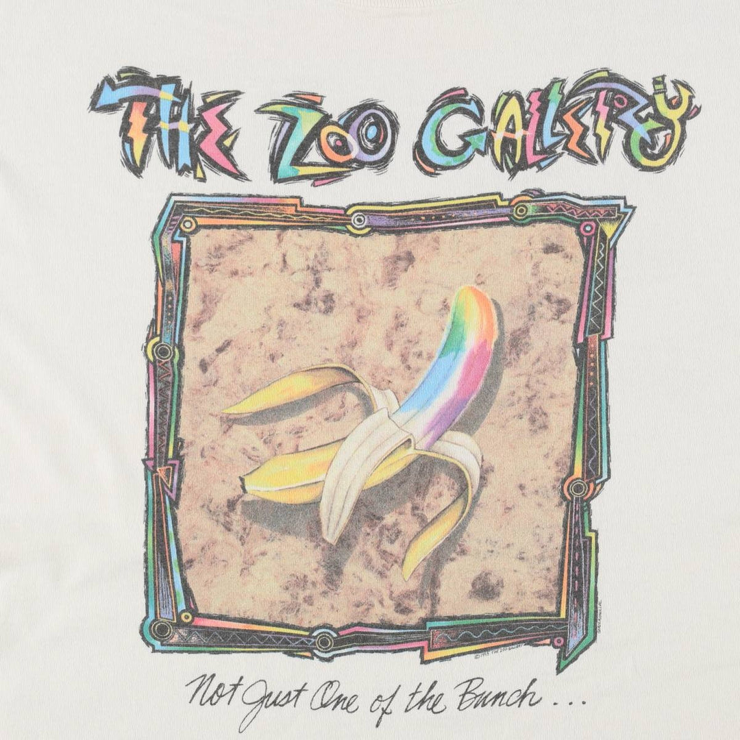 90'S Fruit of the Loom Art T-Shirt, Made in USA, Men's XL equivalent, Vintage cotton white type Vintage Second Hand