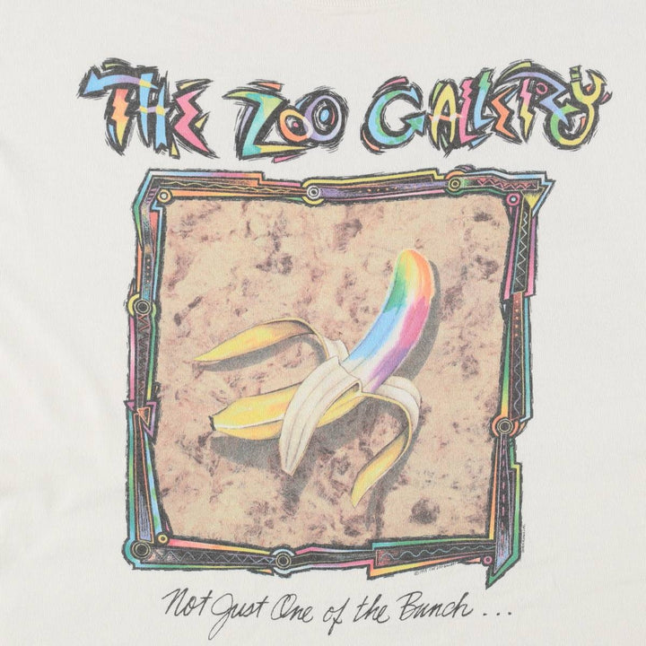 90'S Fruit of the Loom Art T-Shirt, Made in USA, Men's XL equivalent, Vintage cotton white type Vintage Second Hand