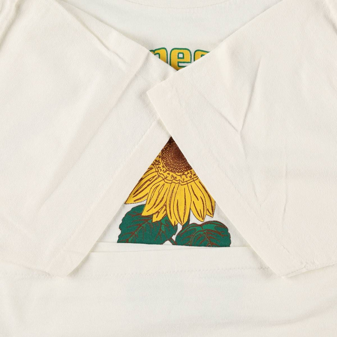90'S MARKET TEES Floral Sunflower Pattern Souvenir T-Shirt, Men's Size L (Equivalent), Vintage unclear white type Vintage Second Hand