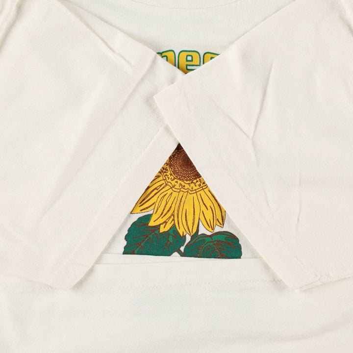 90'S MARKET TEES Floral Sunflower Pattern Souvenir T-Shirt, Men's Size L (Equivalent), Vintage unclear white type Vintage Second Hand