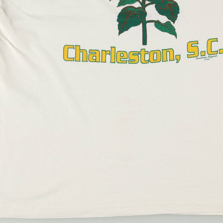 90'S MARKET TEES Floral Sunflower Pattern Souvenir T-Shirt, Men's Size L (Equivalent), Vintage unclear white type Vintage Second Hand