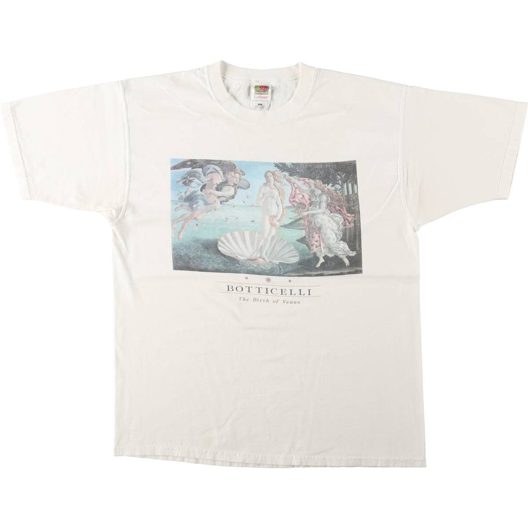2000'S Fruit of the Loom SANDRO BOTTICELLI Birth of Venus Art T-shirt, Men's Size L (approx.) cotton white type Vintage Second Hand