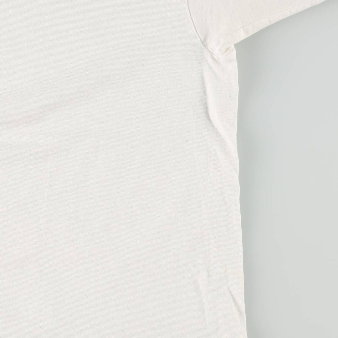 90'S message print T-shirt, men's size L equivalent, vintage. unclear white type Vintage Second Hand