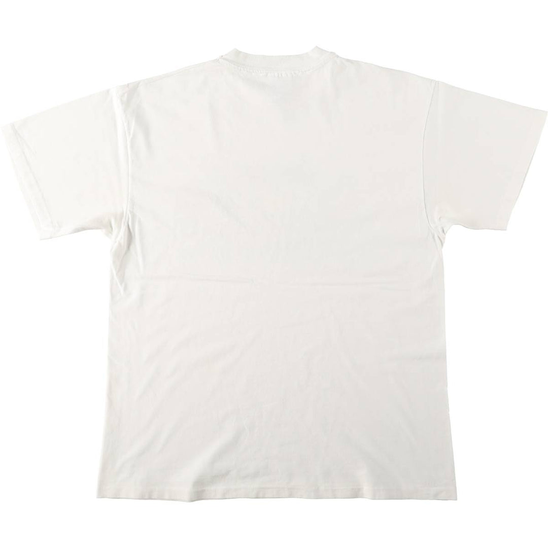 90'S Hanes BEEFY-T Art T-shirt, Men's L size, Vintage cotton white type Vintage Second Hand
