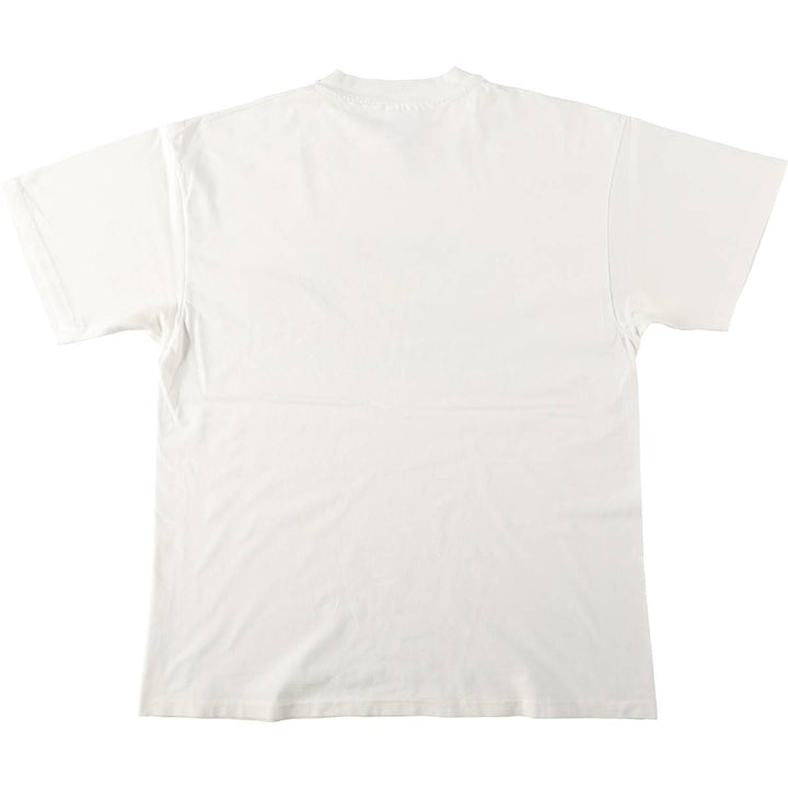 90'S Hanes BEEFY-T Art T-shirt, Men's L size, Vintage cotton white type Vintage Second Hand
