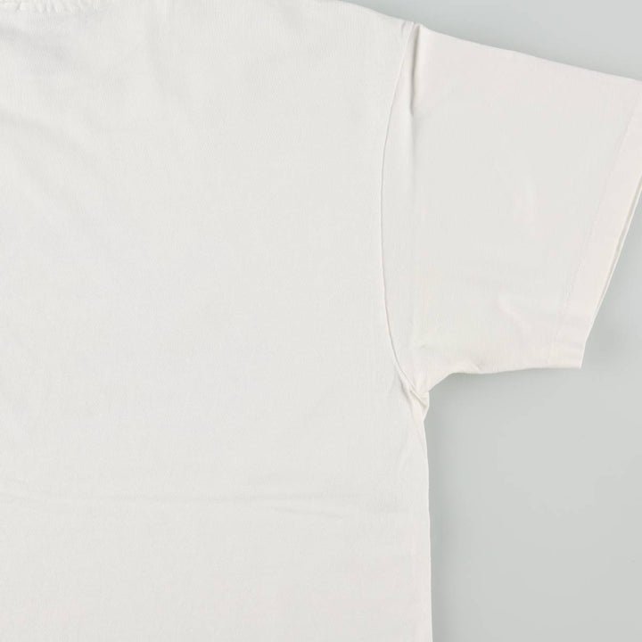 90'S Hanes BEEFY-T Art T-shirt, Men's L size, Vintage cotton white type Vintage Second Hand