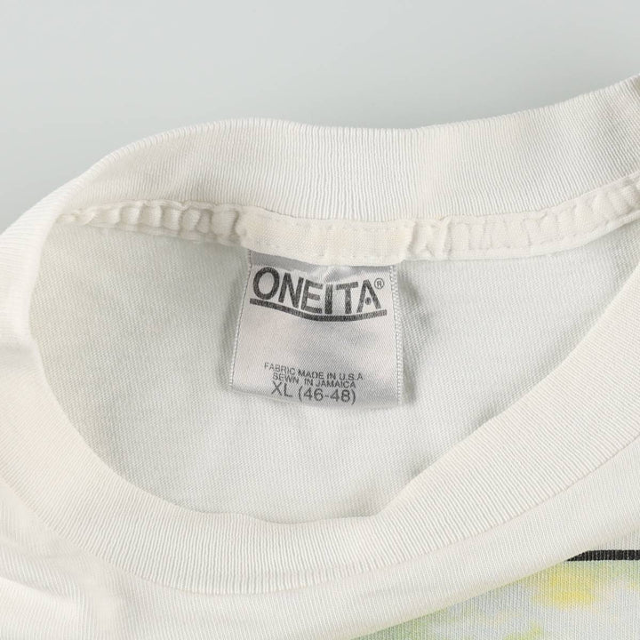 90'S ONEITA JIM WARREN Art T-shirt, Men's XL equivalent, Vintage cotton white type Vintage Second Hand