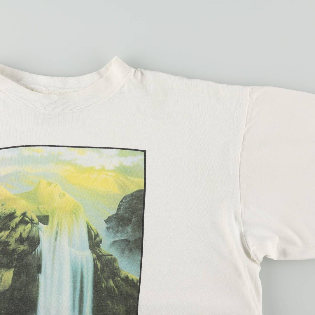 90'S ONEITA JIM WARREN Art T-shirt, Men's XL equivalent, Vintage cotton white type Vintage Second Hand