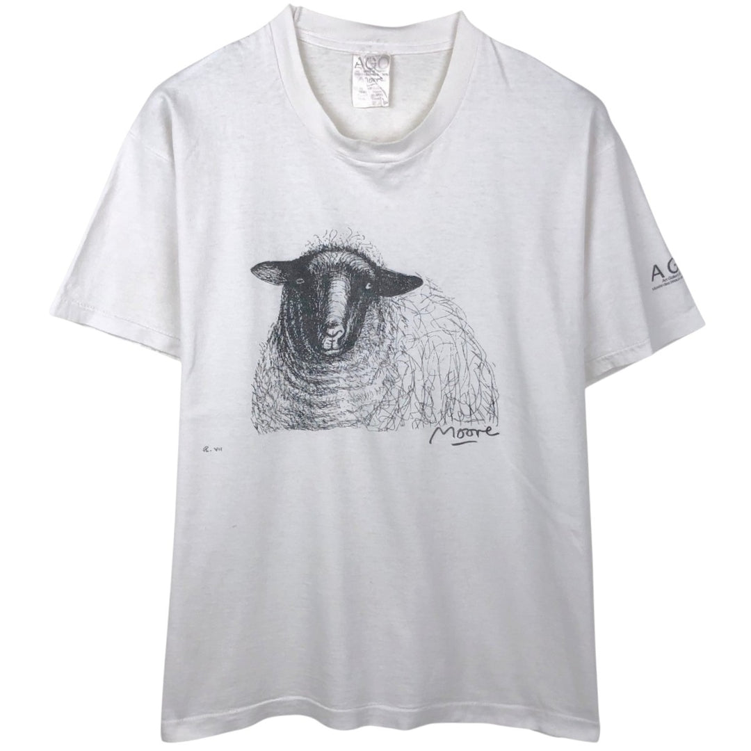 1990'S Art Gallery of Ontario AGO HENRY MOORE Art T-shirt, Made in Canada, Men's XL equivalent, Vintage cotton white type Vintage Second Hand