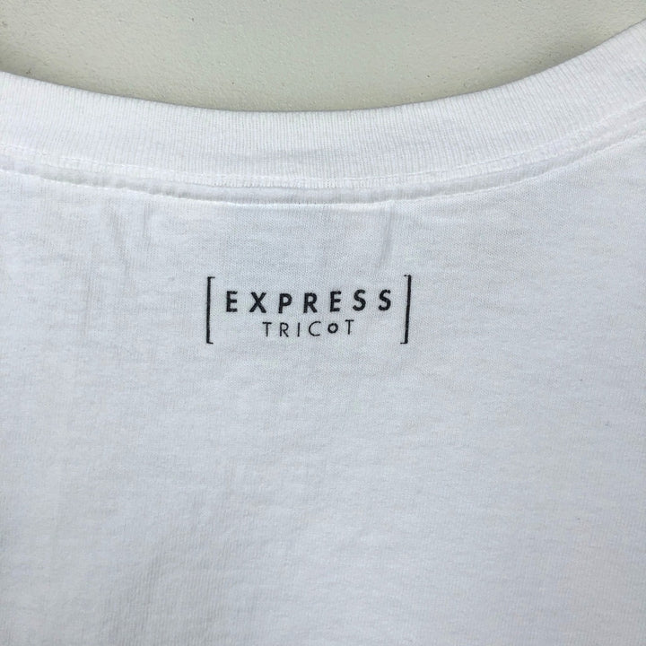 90'S EXPRESS TRICOT Floral Sunflower Pattern Art T-Shirt, Made in USA, Women's Size L (Equivalent), Vintage cotton white type Vintage Second Hand