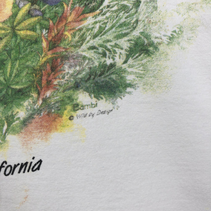 90'S ONEITA Floral Art T-Shirt, Men's Size L (Equivalent), Vintage cotton white type Vintage Second Hand