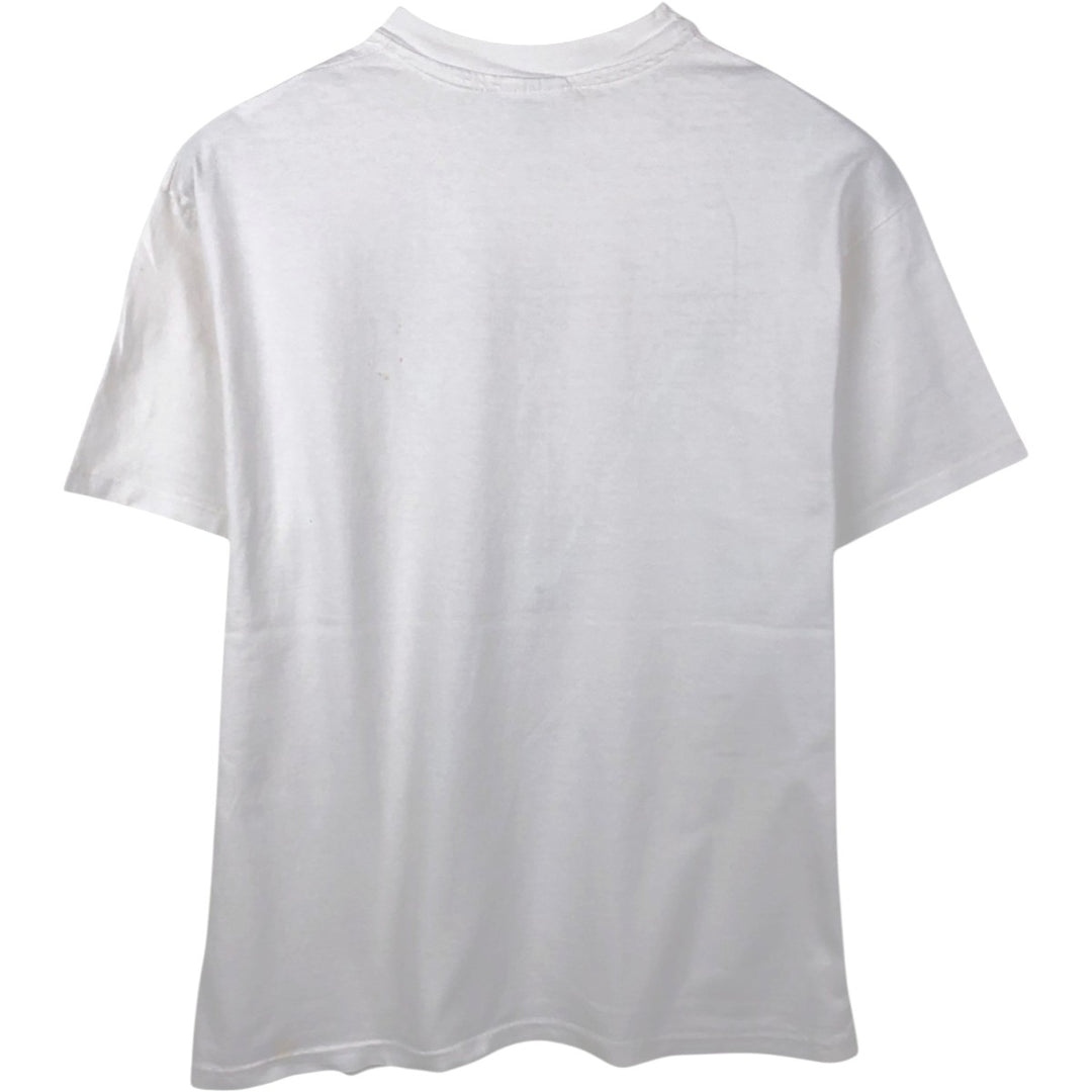 90'S Hanes BEEFY-T Floral Art T-Shirt, Made in USA, Men's Size L (approx.), Vintage cotton white type Vintage Second Hand